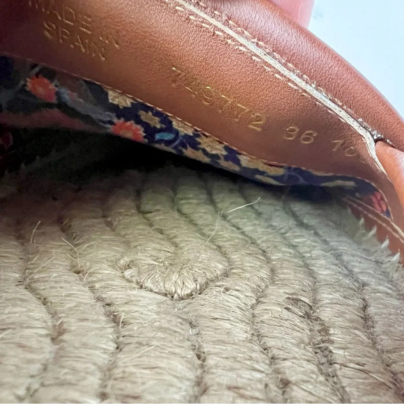 GUCCI || Adela GG Raffia Espadrilles Brown Leather Logo EU 36 US 6 - Picture 13 of 13